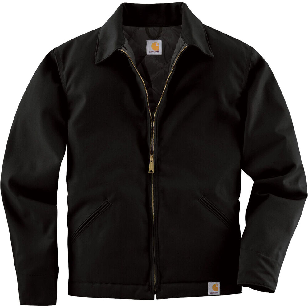 Carhartt Twill Work Jacket Midweight Quilt Lined J293 Blk Full Zip Men's Size XL - Picture 3 of 7
